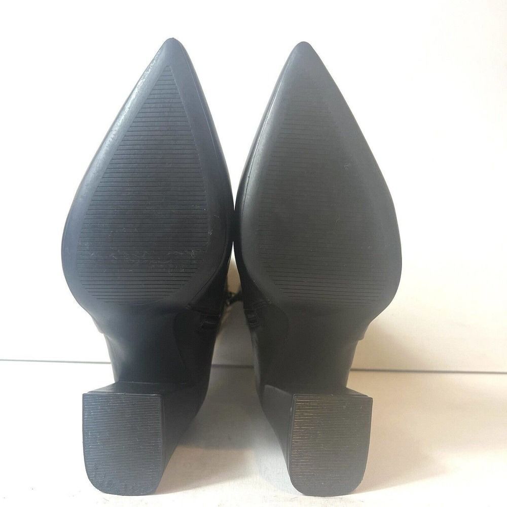 Madden Girl Fashion Boots Black Faux Leather Womens 9.5M Square Heel Pointed Toe - Picture 10 of 12